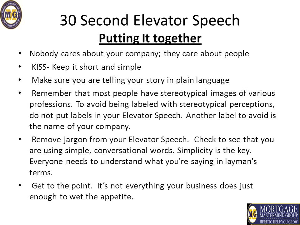 HOW TO: Write Your 60-Second Elevator Pitch